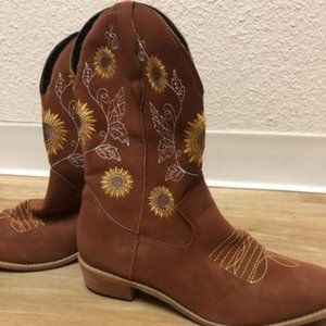 Sunflower Cowgirl Boots